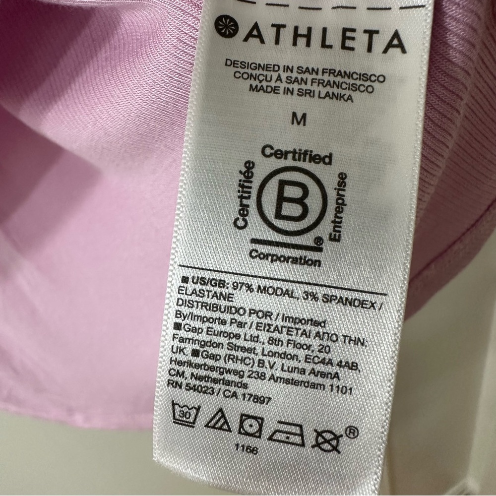 Athleta Light Pink Soft Ribbed Short Sleeve Oversized Tee, Size M - Picture 3 of 8